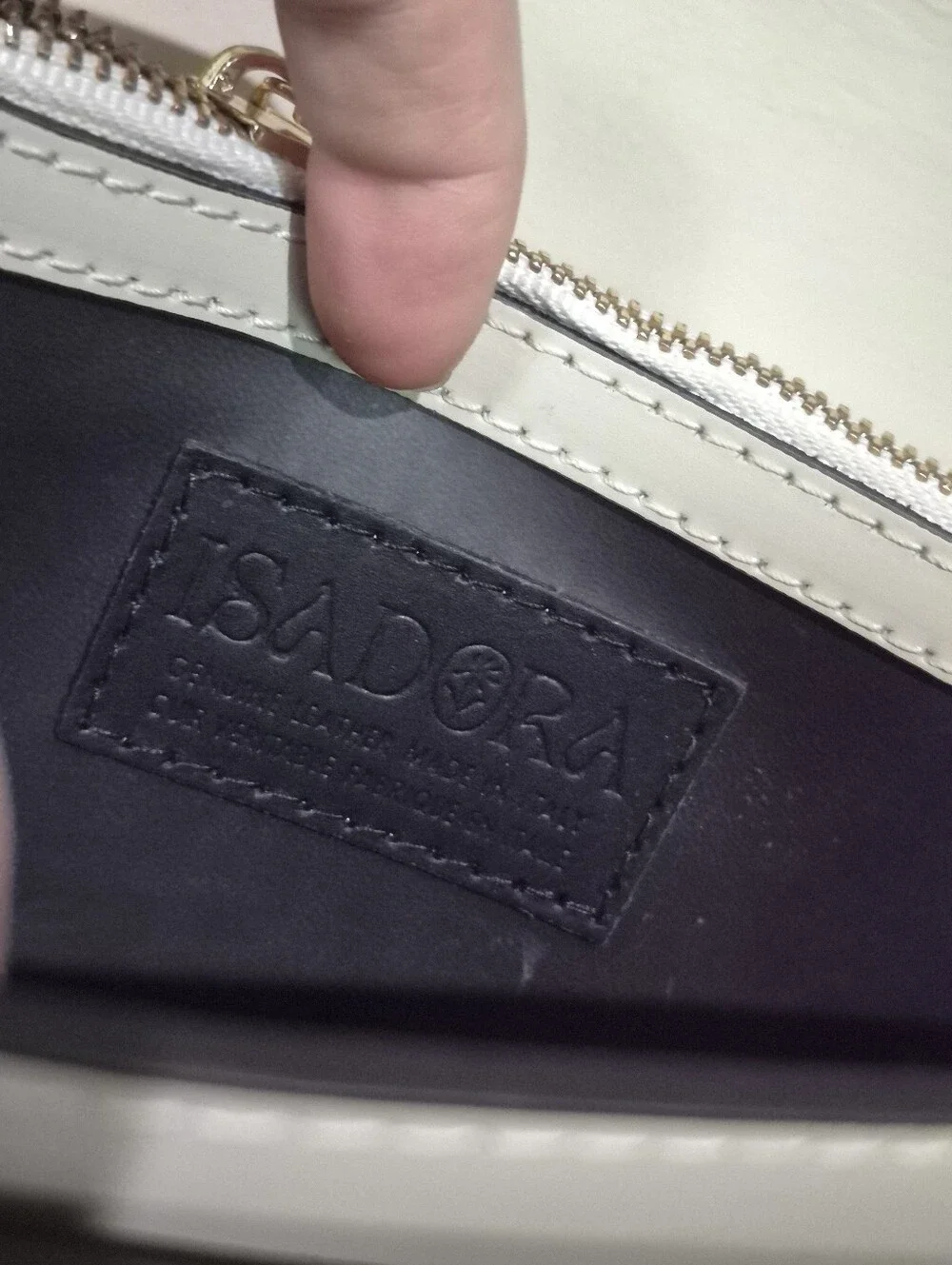 Isadora Italian Leather Satchel With Crossbody Stap Cream And Brown